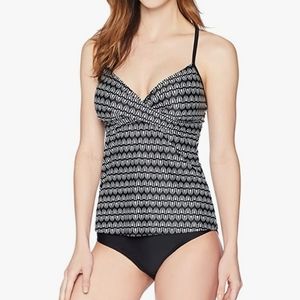 Coastal Blue Women's Wrap Front Underwire Tankini